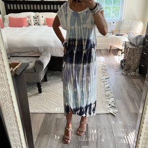 Young Fabulous & Broke Tie-dye faux wrap t-shirt style dress